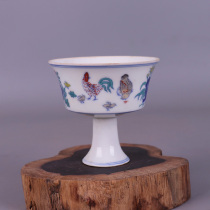Daming Chengchens picture of dragon-shaped goblet antique antique antique porcelain antique old goods unearthed collection
