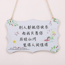 Motivashi Slogan listing for home room Wall placement Pendant Dorm Door Cards Custom Hanging Accessories Small Wooden Cards