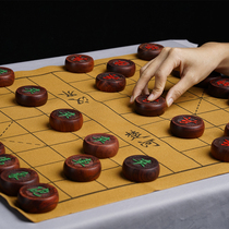 Leakage (Chinese chess) 4 8cm Zambian blood Sandalwood High-end gift box leisure and entertainment
