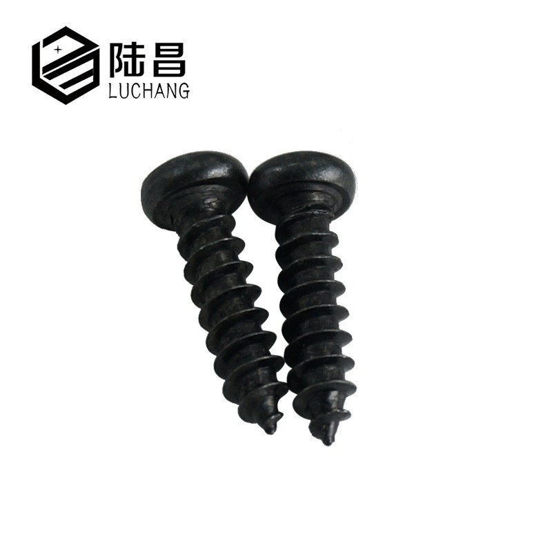 Black cross round head self-tapping screw M3*4-50 pan head screw Pointed tail screw Cross electrical small screws