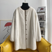 zqqz imported whole mink coat women 2021 New slim fashion long mink fur coat D121