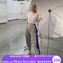 INSANE LASIA original color-blocking retro sweatpants tide brand mens and womens hip-hop sports casual leggings