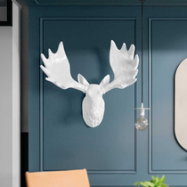 Fortune deer head decoration wall decoration lucky Feng Shui American retro town house living room clothing store background wall pendant