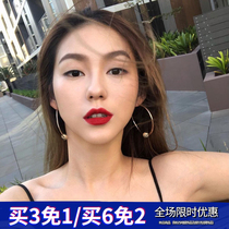 Cotton sliver worm European and American hands a pair of fashionable nightclub Circle Circle nightclub shape without ear hole ear clip earrings