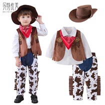 Boys suit childrens long sleeve suit Western denim character suit as a suit baby child set 5 pieces