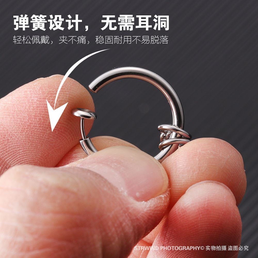 Ear clips without ear holes Boys ear bone clip trendy men's earrings female cool dark earrings earrings no holes no holes earrings