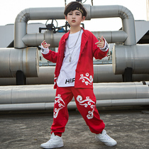 Childrens street dance suit hip-hop boy performance costume Chinese style drum long-sleeved costume girl jazz dance costume