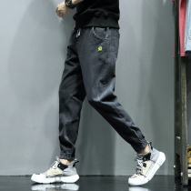 Xin Shuai autumn and winter new denim casual pants loose overalls Korean version of the trend large size elastic leggings