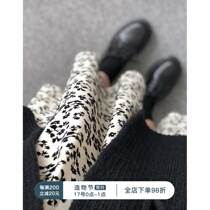 Fine points starry sky dome retro literature and art with sweater skirt flocked floral high waist corduroy umbrella skirt