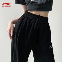 Li Ning sports pants womens pants 2021 new spring and autumn pants closing ins tide bunch feet casual pants loose trousers