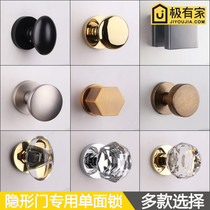 Invisible Door Lock Background Door Darklock Black Light Lavish Crystal Indoor Round Ball Door Handle American Golden Single-sided Lock