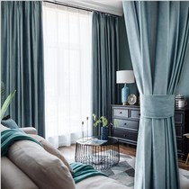 Beijing door-to-door measurement and installation of Dutch velvet gold velvet cloth curtains custom-made living room flocking blackout curtains