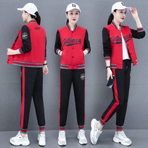 Spring Autumn Sports Suit Women 2022 Spring American baseball uniforms Early spring Fashion Two sets of casual weavewear Running clothes