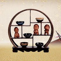 Mahogany Bok ancient shelf small dobao Paige chicken wing solid wood tea shelf purple sand teapot shelf bonsai display shelf