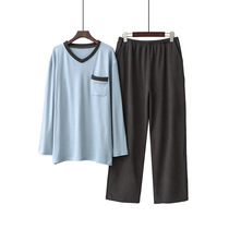 Winter style mens pyjamas cationic double-sided suede warm thickened V collar set head home Lovers Spring Autumn Suits