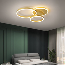 Modern simple bedroom lamp small living room creative Nordic personality light luxury room Study Gold led ceiling lamp