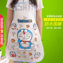 Cartoon cute waterproof apron kitchen cooking apron oil-proof cute sleeveless coat gift giveaway