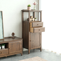 Umwood furniture pure solid wood TV cabinet combination side cabinet living room display cabinet Cabinet American living room furniture