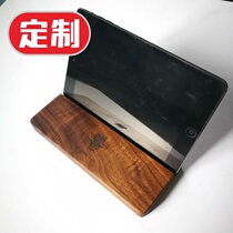 Solid wood jewelry mobile phone tablet iPad holder mobile phone holder charging holder black walnut custom logo gift