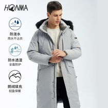 HONMA new golf mens down goose down jacket waterproof and wet hooded windproof warm and splashing water