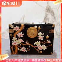 Chinese-style neo-classical solid wood painted hand-painted camphor wood storage clothes bedside table box side table tea corner table can be customized