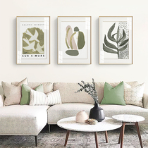 Grass Wood Impression Nordic Fresh Living Room Decoration Painting Net Red Straight Podcast Room Hung Painting Grey Green Restaurant Bedroom Wall Painting Leaves