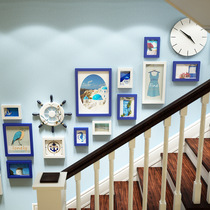 Childrens photo wall living room decoration non-perforated photo frame wall combination creative staircase wedding photo wall