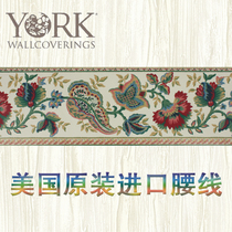 High-end hand-painted wallpaper waistline Southeast Asian ethnic flower bedroom living room personality wallpaper waistline