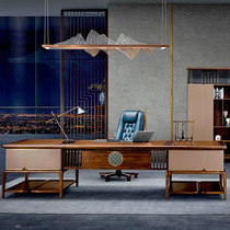New Chinese Solid Wood Boss Table Desk Big Bandae Zen with Extravagant President Table Furniture Ukim Wood Custom