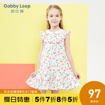 Gabriel childrens clothing summer new sweet ruffled collar sleeveless girl dress