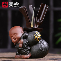 Haofeng creative Ebony monk tea ceremony six gentlemen kung fu tea set accessories tea tray