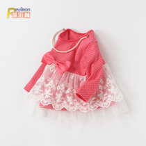 Broken clearance 0-1-2 years old female baby baby skirt style long sleeve T-shirt spring and autumn baby autumn coat princess skirt shirt