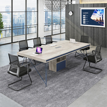 Conference table long table simple modern business meeting training table rectangular negotiation table and chair combination office furniture