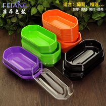 Boat type Disposable Pet Peet Transparent Plastic Packaging Box Black Fruits Vegetables 250 gr Mango Grape Tray Boxes
