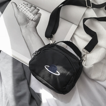 KAFKAsSHOP planet bag slung shoulder embroidery small round bag Harajuku tide student male and female couples