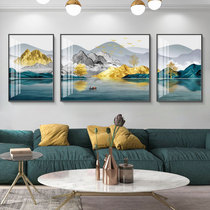 Backed by Jinshan living room decorative painting modern simple triple painting sofa back background wall hanging painting light luxury landscape murals