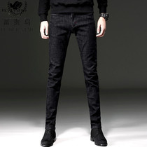 Fugui bird black jeans men slim feet pants Tide brand new autumn thin Korean trend casual trousers