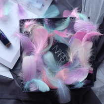 Macaron Colorful Feather Diy Decorative Wave Ball Gift Box Filler material