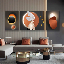 Modern light luxury fashion living room decoration painting sofa background wall painting abstract character hanging high-end triple painting