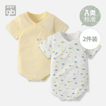 gb good children summer newborn baby clothes baby jumpsuit men and women Baby short sleeve jersey triangle