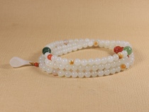 (Support re-inspection) Xishi Xinjiang Hetian Jade seed material multi-ring bead chain 108 bracelet female necklace