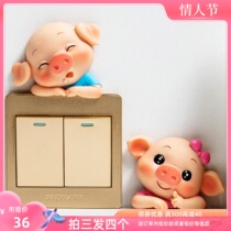 Switch sticker cartoon creative frame Ugly 3d Solid Wall Patch Resin Socket Shelter Protective Sleeve Child Trim Patch