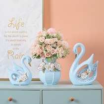 Nordic swan decoration Home living room TV cabinet Wine cabinet decoration Creative modern simple decoration Wedding gift