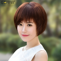  Wig womens short hair ladies summer bobo full headgear middle-aged and elderly mother natural chemotherapy real hair hair set