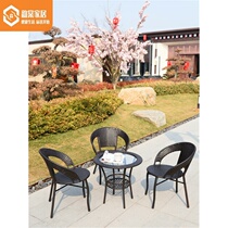 Rattan Chair Three Sets Patio Terrace Outdoor Table And Chairs Casual Small Table Chairs Suit Balcony Small Table And Chairs Four Sets