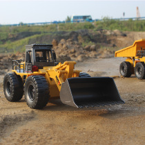 Boy children electric forklift bulldozer engineering vehicle remote control toy car loading alloy model boy excavator