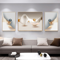 Nordic modern living room decorative painting abstract lines light luxury sofa background wall triple hanging painting high-grade atmospheric murals