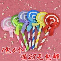 Lollipop plug-in birthday cake decoration plug-in plug-in plug-in flag Dessert table baking accessories creative 6 1 pack