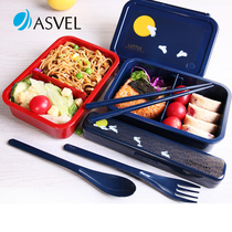 Japan Asvel Moon Rabbit lunch box Single-layer sealed lunch box Leak-proof cute student lunch box Microwave