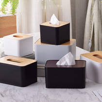 Japanese style simple wooden lid tissue box solid wood drawing paper box creative home dining room living room coffee table table noodle tissue storage